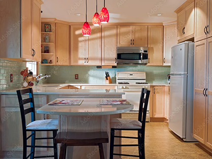 Cork flooring in a kitchen